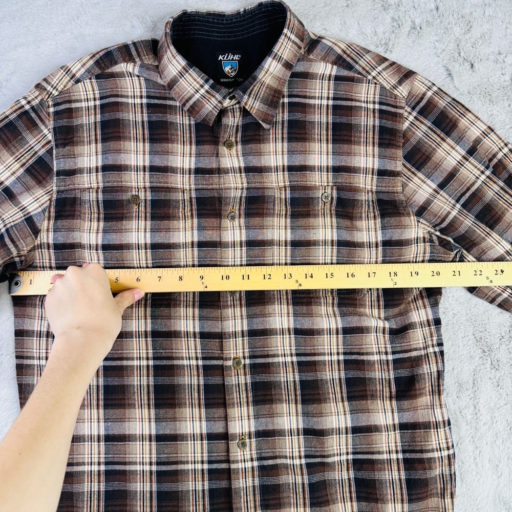 Kuhl Shirt Mens Medium Plaid Long Sleeve Stretch Button Flannel Hike Rugged Man - Picture 9 of 16
